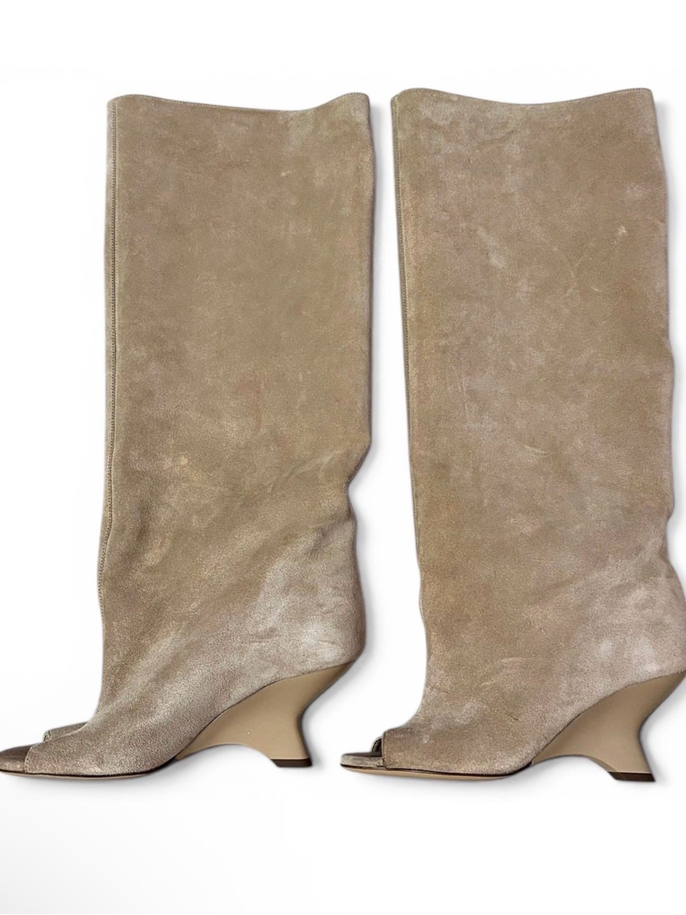 Gia Borghini Ninette Suede Boots in Sand